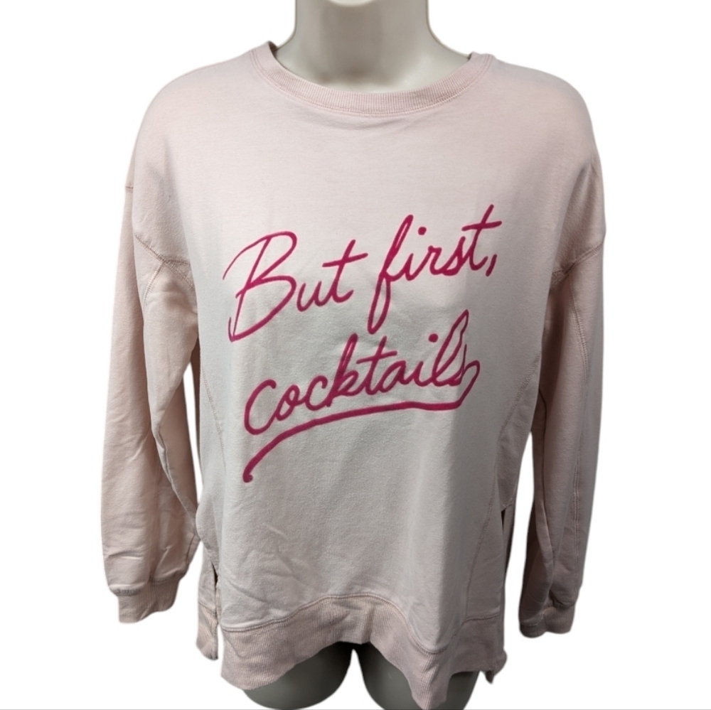 Wildfox "But First, Cocktails" Crewneck Sweatshirt Sz S